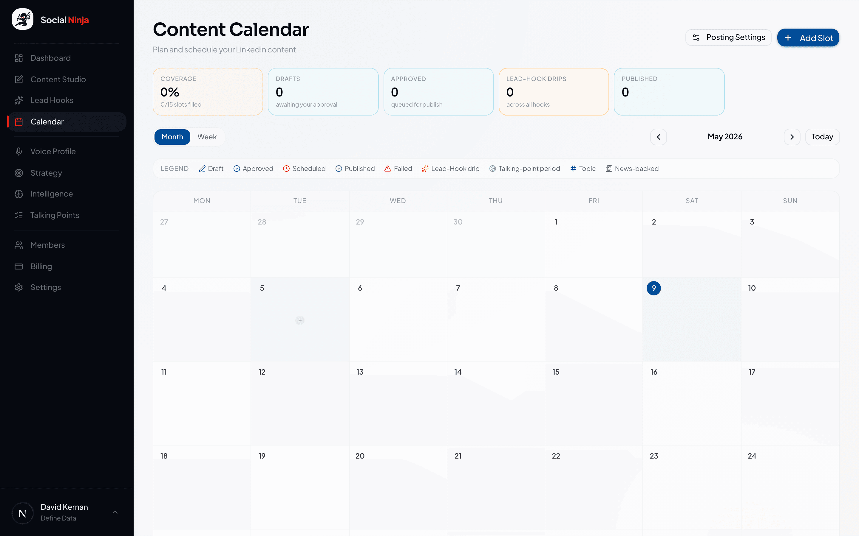 Calendar week view
